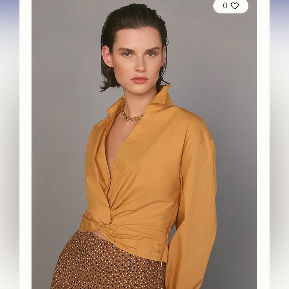 NWT ANTHROPOLOGIE TWIST FRONT V-NECK BLOUSE - Picture 2 of 10